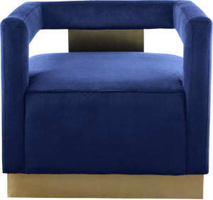 Armani Navy Velvet Accent Chair - Furnish 4 Less 98 (NY)*