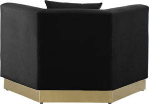 Marquis Black Velvet Chair - Furnish 4 Less 98 (NY)*