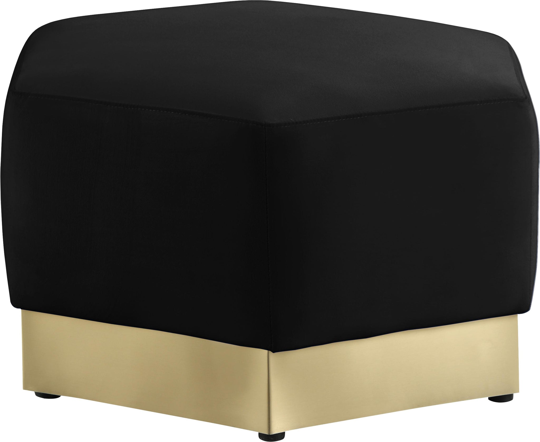 Marquis Black Velvet Ottoman - Furnish 4 Less 98 (NY)*