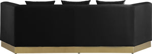 Marquis Black Velvet Sofa - Furnish 4 Less 98 (NY)*