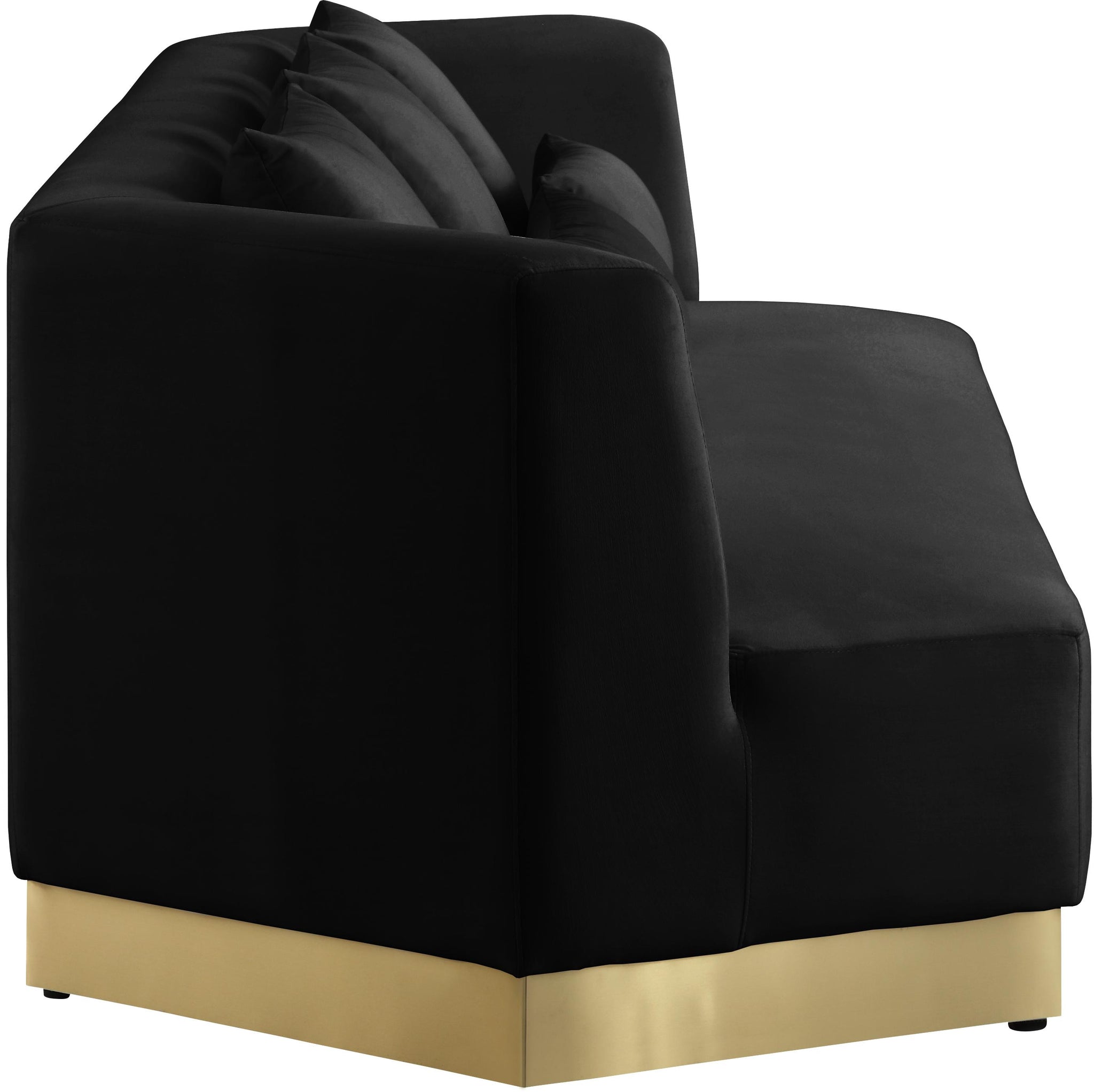 Marquis Black Velvet Sofa - Furnish 4 Less 98 (NY)*