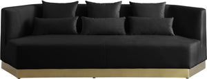 Marquis Black Velvet Sofa - Furnish 4 Less 98 (NY)*