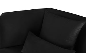 Marquis Black Velvet Sofa - Furnish 4 Less 98 (NY)*