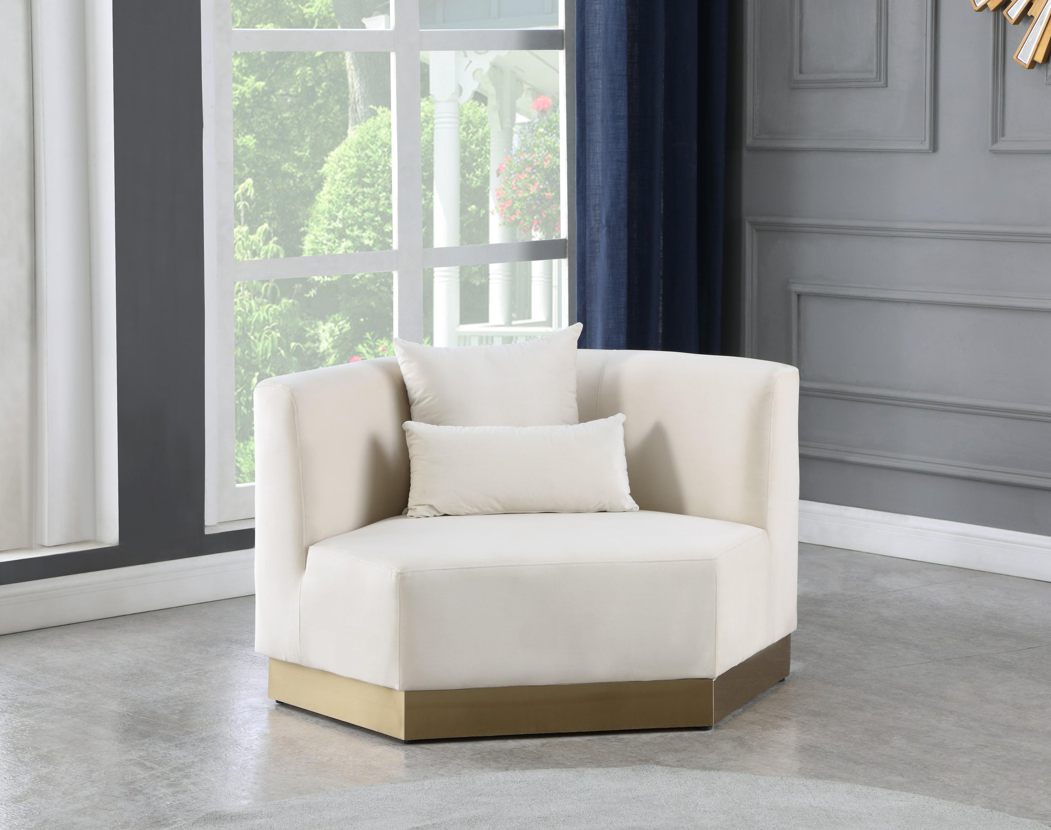 Marquis Cream Velvet Chair - Furnish 4 Less 98 (NY)*