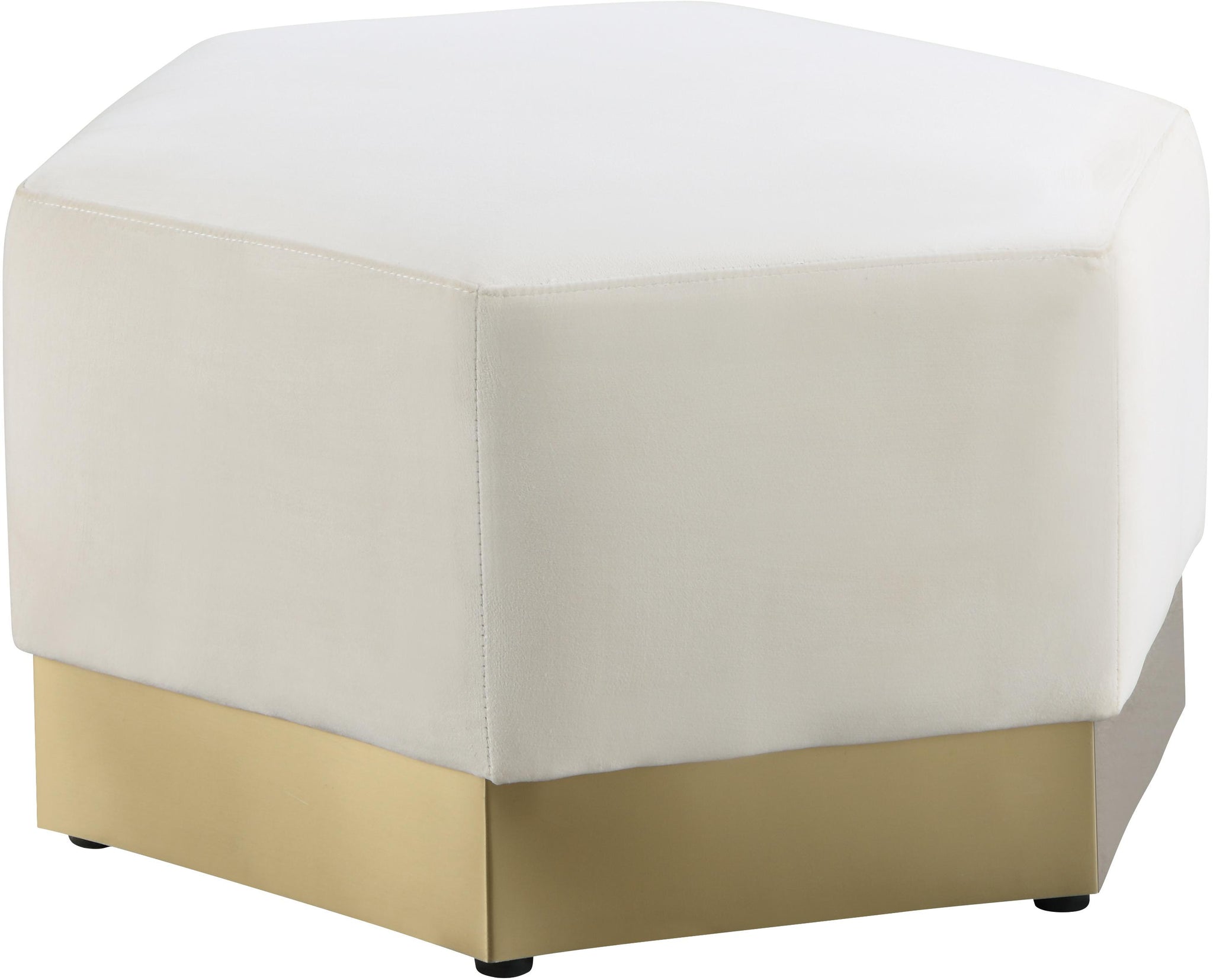 Marquis Cream Velvet Ottoman - Furnish 4 Less 98 (NY)*