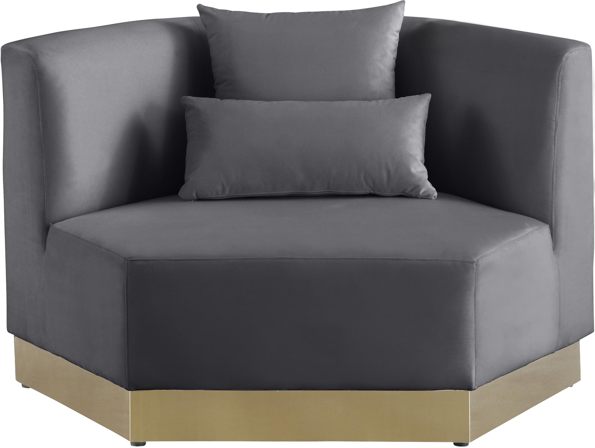 Marquis Grey Velvet Chair - Furnish 4 Less 98 (NY)*