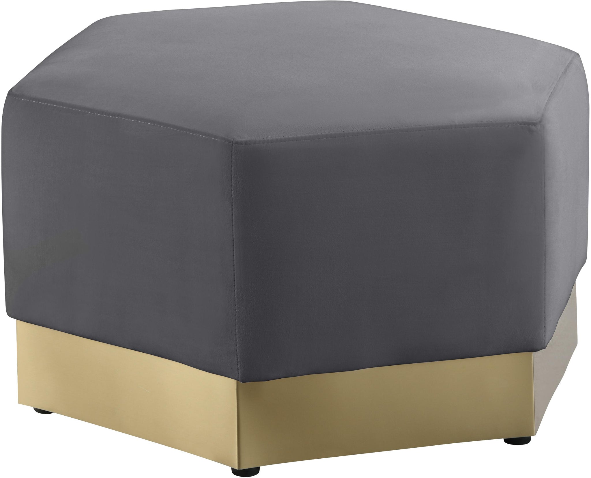 Marquis Grey Velvet Ottoman - Furnish 4 Less 98 (NY)*