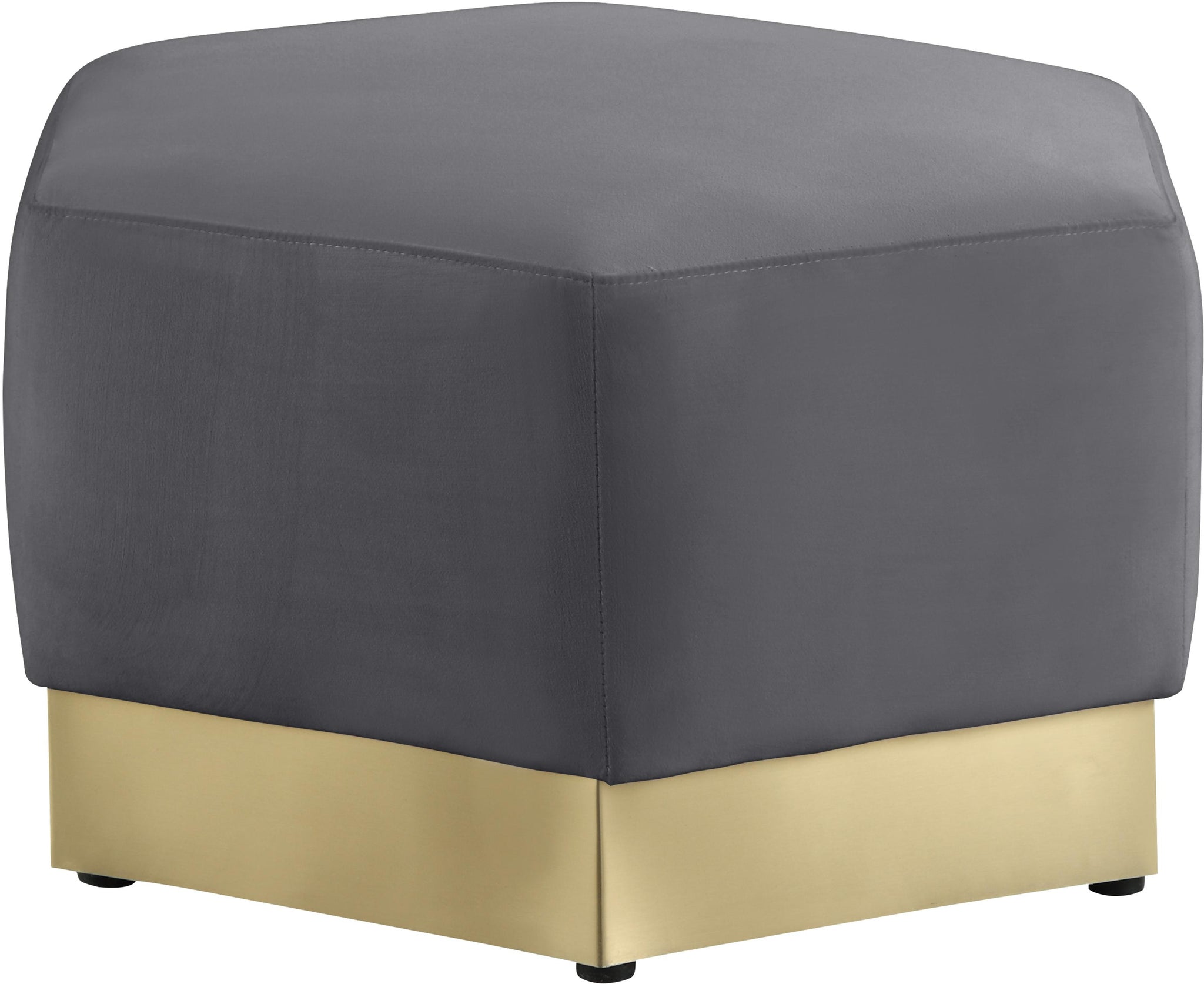 Marquis Grey Velvet Ottoman - Furnish 4 Less 98 (NY)*