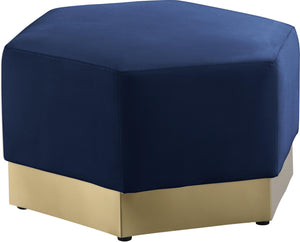 Marquis Navy Velvet Ottoman - Furnish 4 Less 98 (NY)*