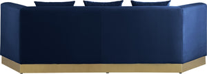 Marquis Navy Velvet Sofa - Furnish 4 Less 98 (NY)*