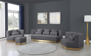 Marquis Grey Velvet Sofa - Furnish 4 Less 98 (NY)*