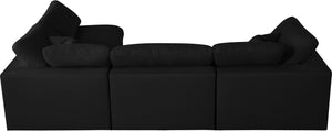 Serene Black Linen Fabric Deluxe Cloud Modular Sectional