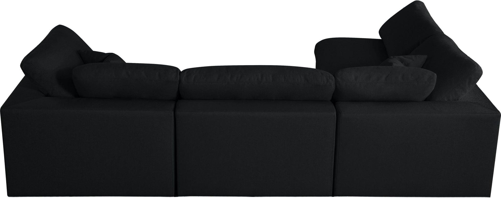 Serene Black Linen Fabric Deluxe Cloud Modular Sectional