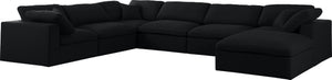 Serene Black Linen Fabric Deluxe Cloud Modular Sectional