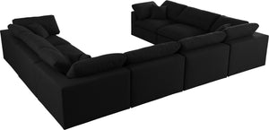 Serene Black Linen Fabric Deluxe Cloud Modular Sectional