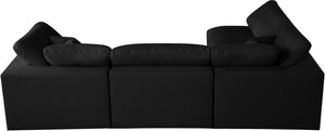 Plush Black Velvet Standard Cloud Modular Sectional