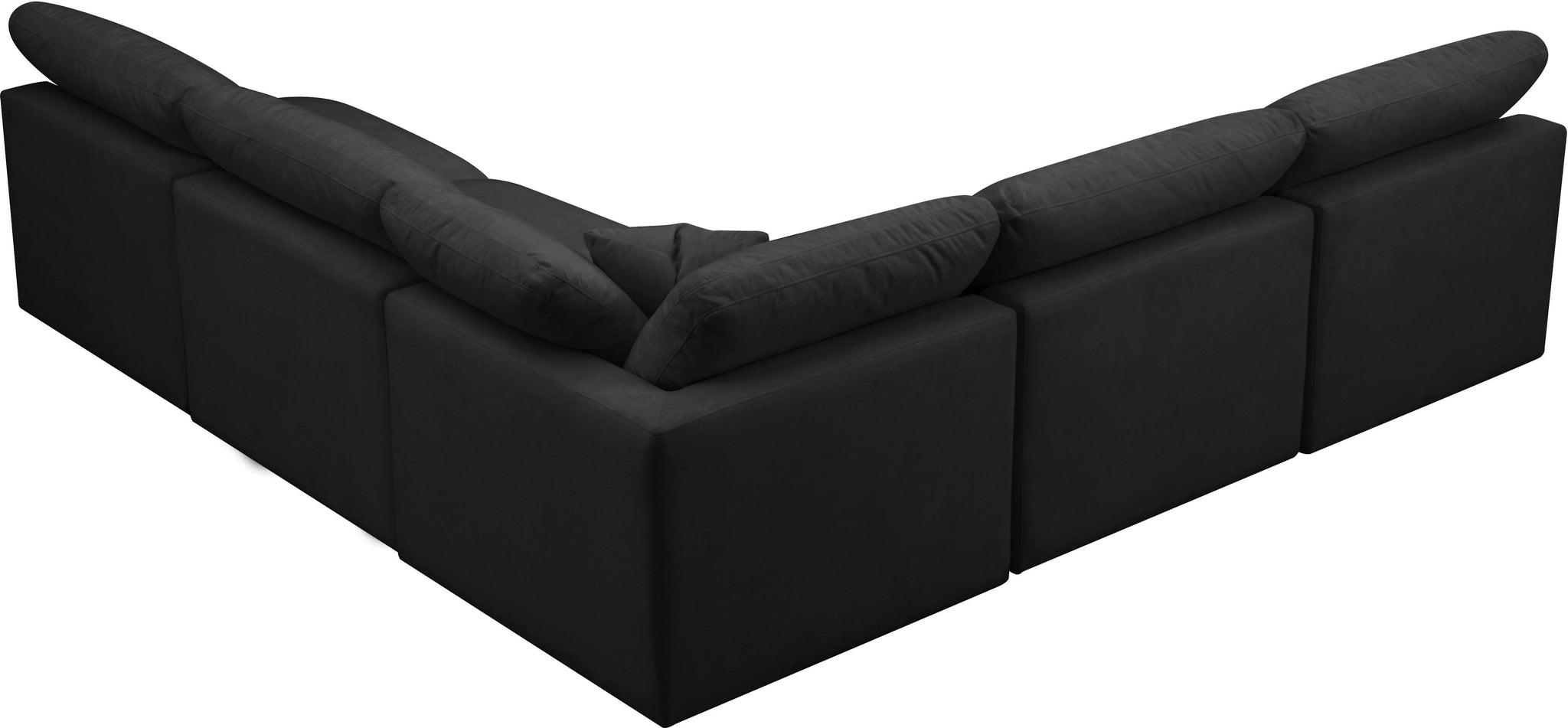 Plush Black Velvet Standard Cloud Modular Sectional