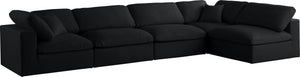 Plush Black Velvet Standard Cloud Modular Sectional