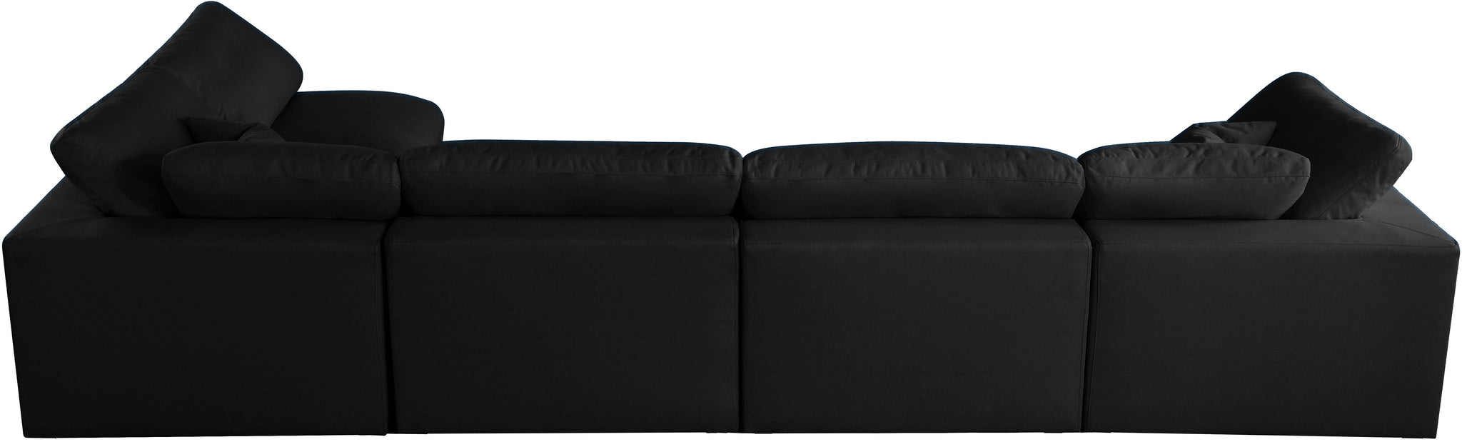 Plush Black Velvet Standard Cloud Modular Sectional