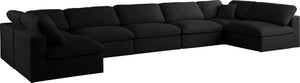 Plush Black Velvet Standard Cloud Modular Sectional