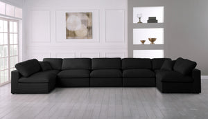 Plush Black Velvet Standard Cloud Modular Sectional