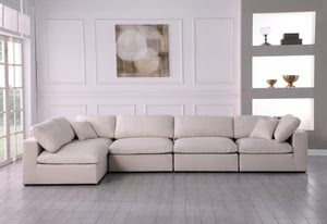 Plush Cream Velvet Standard Cloud Modular Sectional