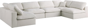 Plush Cream Velvet Standard Cloud Modular Sectional