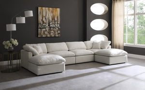 Plush Cream Velvet Standard Cloud Modular Sectional