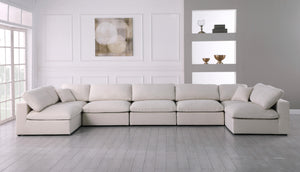 Plush Cream Velvet Standard Cloud Modular Sectional