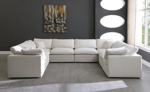 Plush Cream Velvet Standard Cloud Modular Sectional