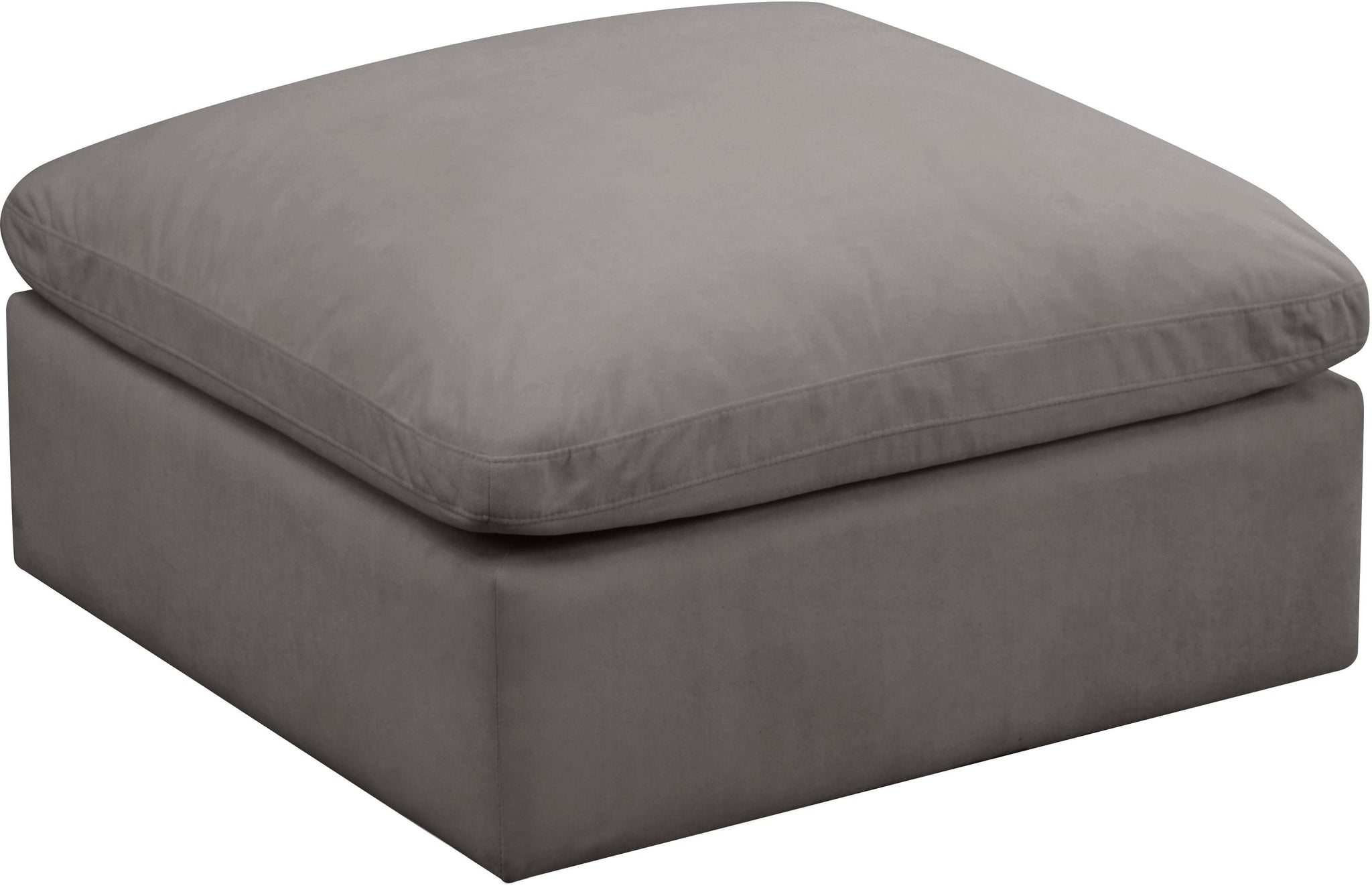 Plush Grey Velvet Standard Cloud Modular Ottoman image