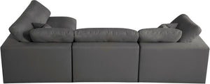 Plush Grey Velvet Standard Cloud Modular Sectional