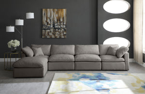 Plush Grey Velvet Standard Cloud Modular Sectional