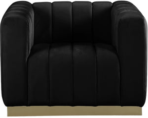 Marlon Black Velvet Chair - Furnish 4 Less 98 (NY)*