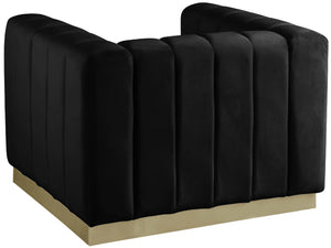 Marlon Black Velvet Chair - Furnish 4 Less 98 (NY)*