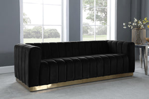 Marlon Black Velvet Sofa - Furnish 4 Less 98 (NY)*