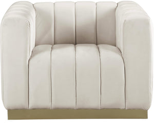 Marlon Cream Velvet Chair - Furnish 4 Less 98 (NY)*