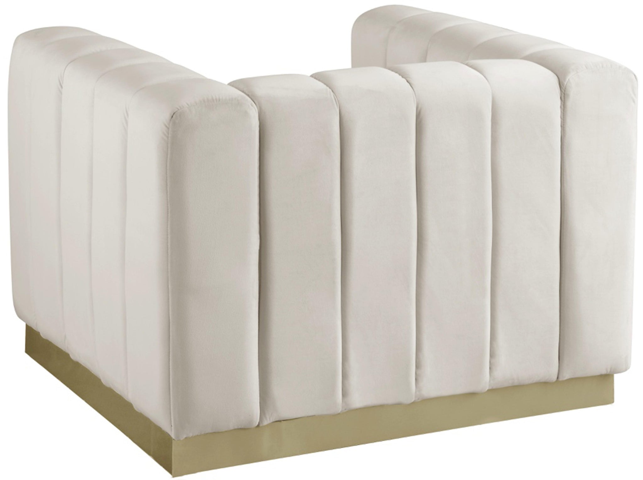 Marlon Cream Velvet Chair - Furnish 4 Less 98 (NY)*