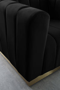 Marlon Black Velvet Chair - Furnish 4 Less 98 (NY)*