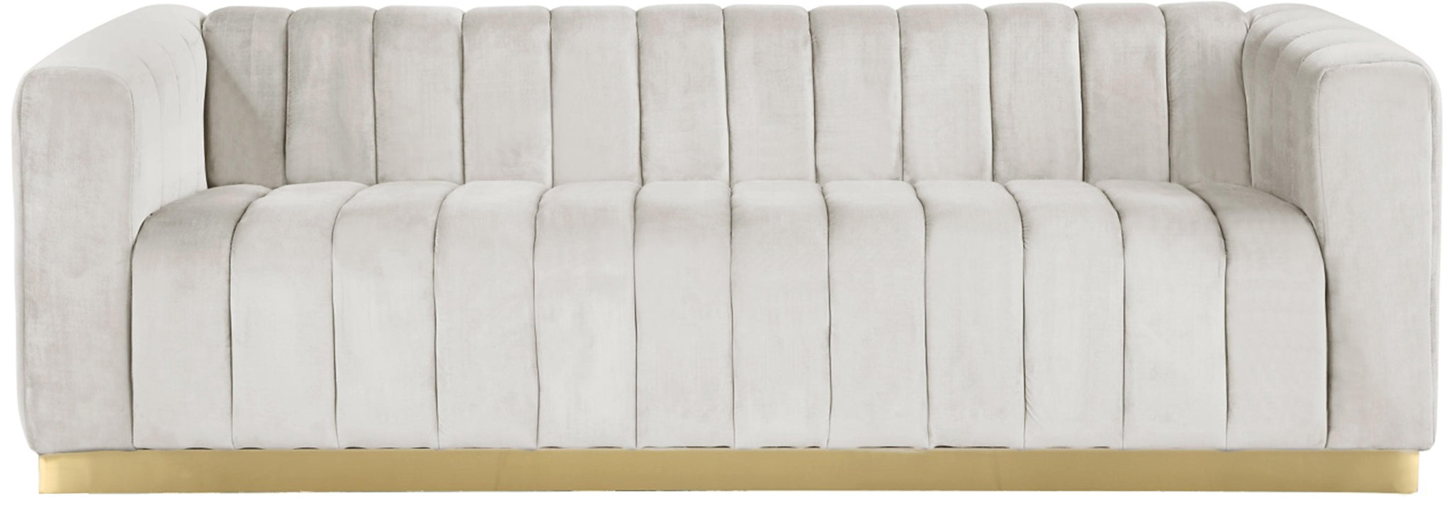 Marlon Cream Velvet Sofa - Furnish 4 Less 98 (NY)*