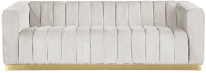 Marlon Cream Velvet Sofa - Furnish 4 Less 98 (NY)*