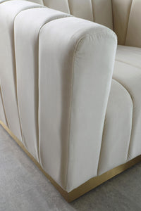 Marlon Cream Velvet Sofa - Furnish 4 Less 98 (NY)*