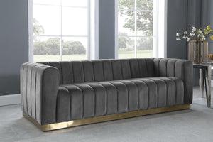 Marlon Grey Velvet Sofa - Furnish 4 Less 98 (NY)*