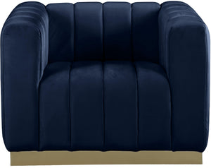 Marlon Navy Velvet Chair - Furnish 4 Less 98 (NY)*