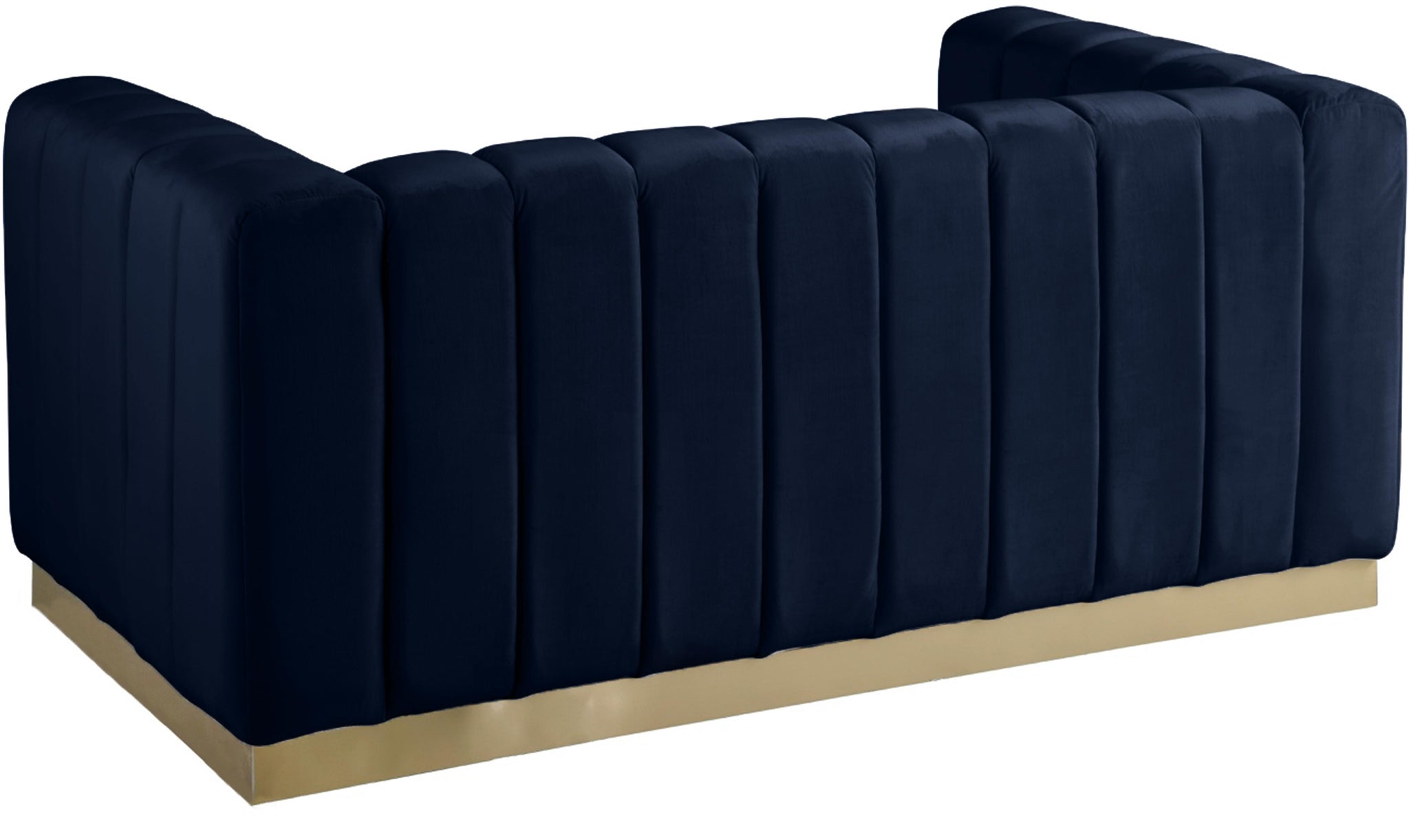 Marlon Navy Velvet Loveseat - Furnish 4 Less 98 (NY)*