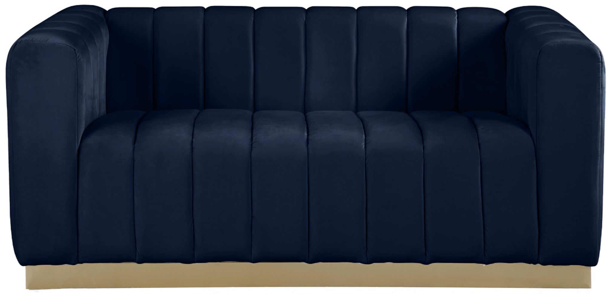 Marlon Navy Velvet Loveseat - Furnish 4 Less 98 (NY)*