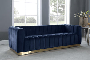 Marlon Navy Velvet Sofa - Furnish 4 Less 98 (NY)*