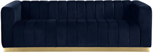 Marlon Navy Velvet Sofa - Furnish 4 Less 98 (NY)*