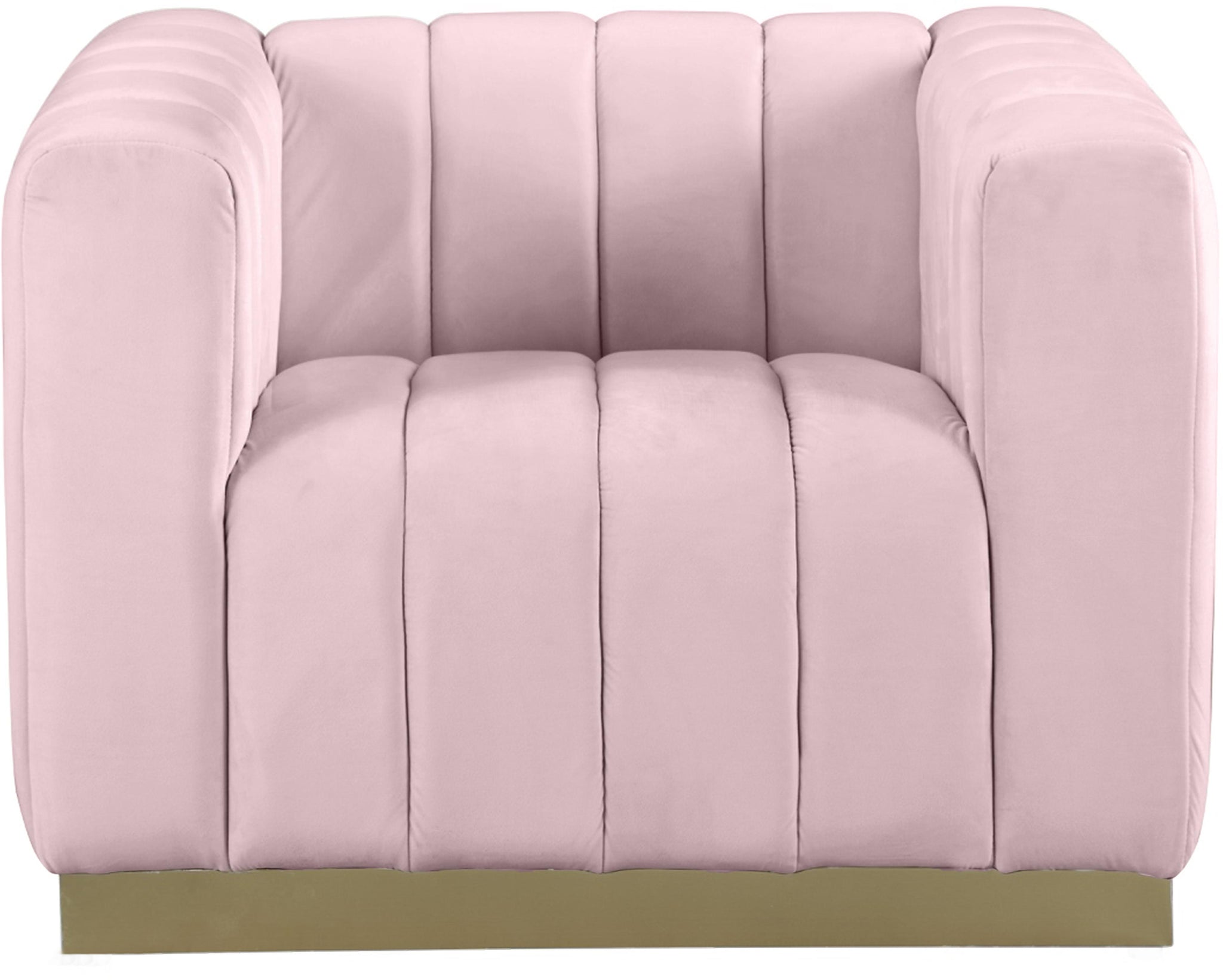 Marlon Pink Velvet Chair - Furnish 4 Less 98 (NY)*