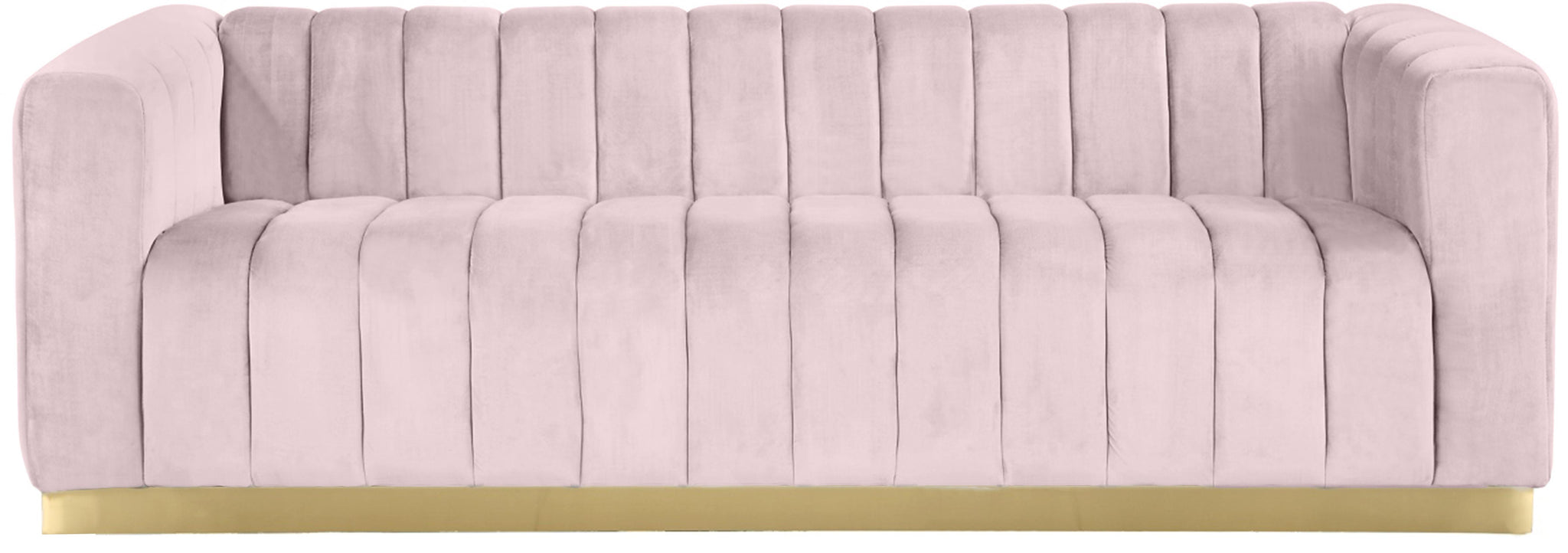 Marlon Pink Velvet Sofa - Furnish 4 Less 98 (NY)*